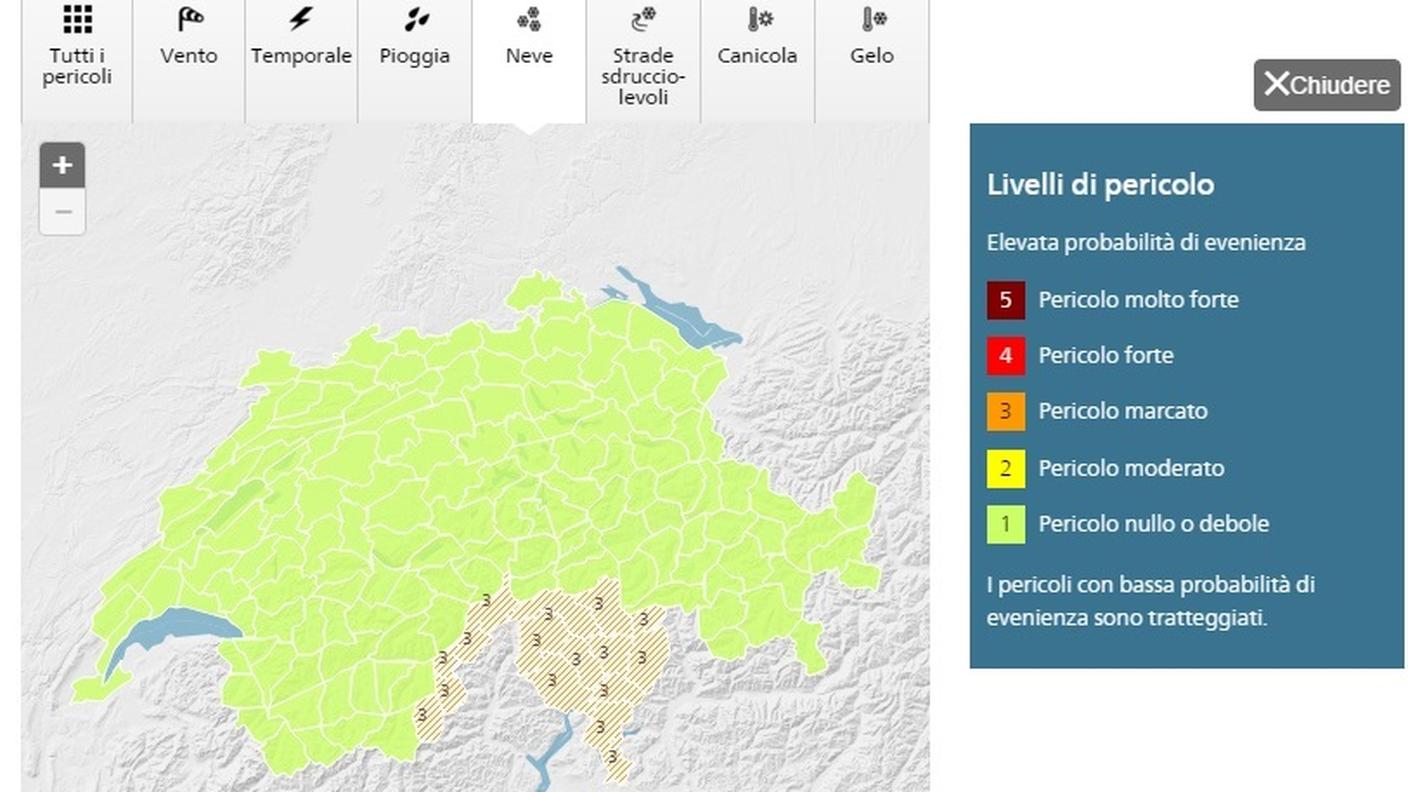 MeteoSvizzera - Neve a partire da sabato