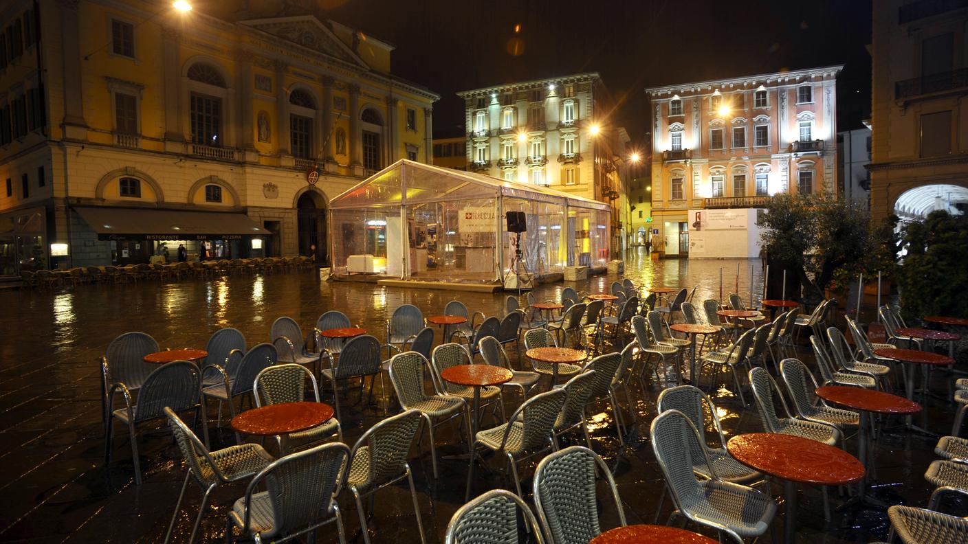 Piazza Riforma a Lugano nel 2009