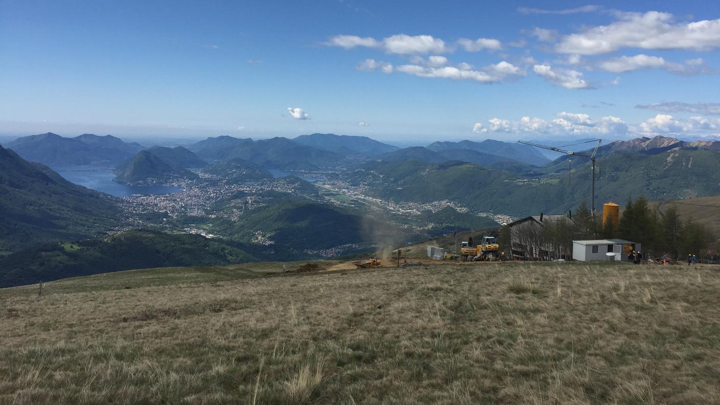 Il cantiere nello splendido decoro del Monte Bar