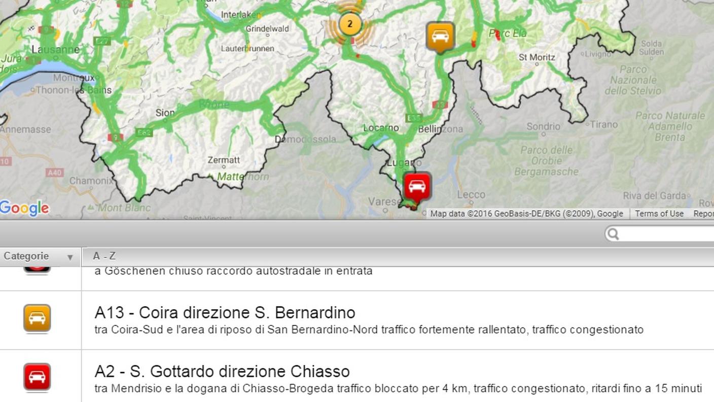 I punti più critici sull'A2 e sull'A13 (clicca sull'immagine per ingrandirla)