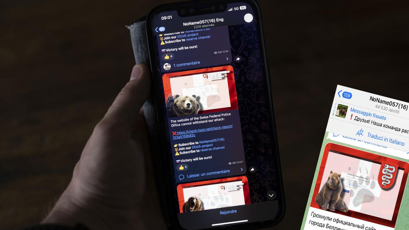 Il gruppo filorusso su Telegram ha rivendicato diversi attacchi, compreso quello contro il portale internet della capitale ticinese