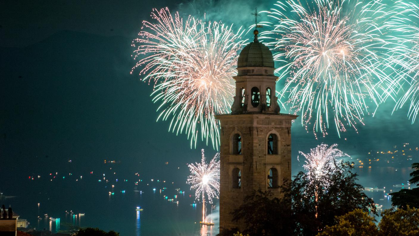 I fuochi d'artificio sul golfo di Lugano
