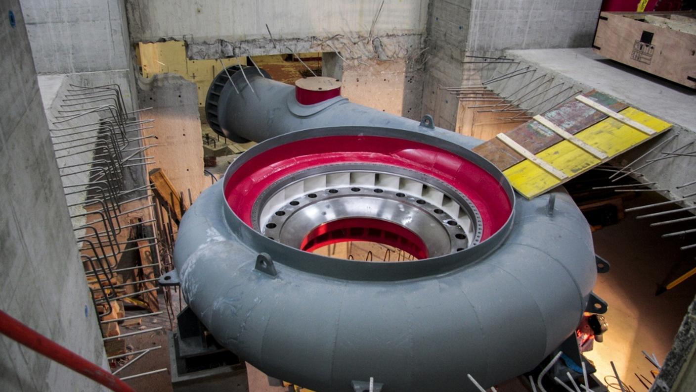 Montaggio di una delle turbine