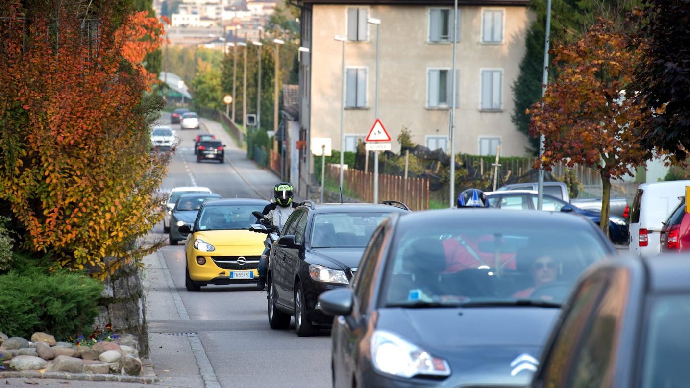 Il traffico di pendolari è principalmente composto da frontalieri. Qui Ligornetto