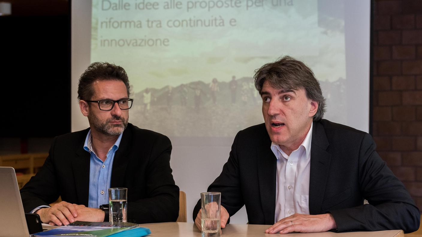 Emanuele Berger, direttore della Divisione della scuola e il ministro Manuele Bertoli