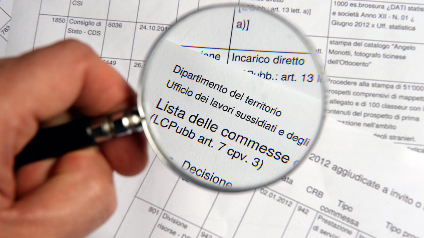 La lista delle commesse pubbliche del canton Ticino