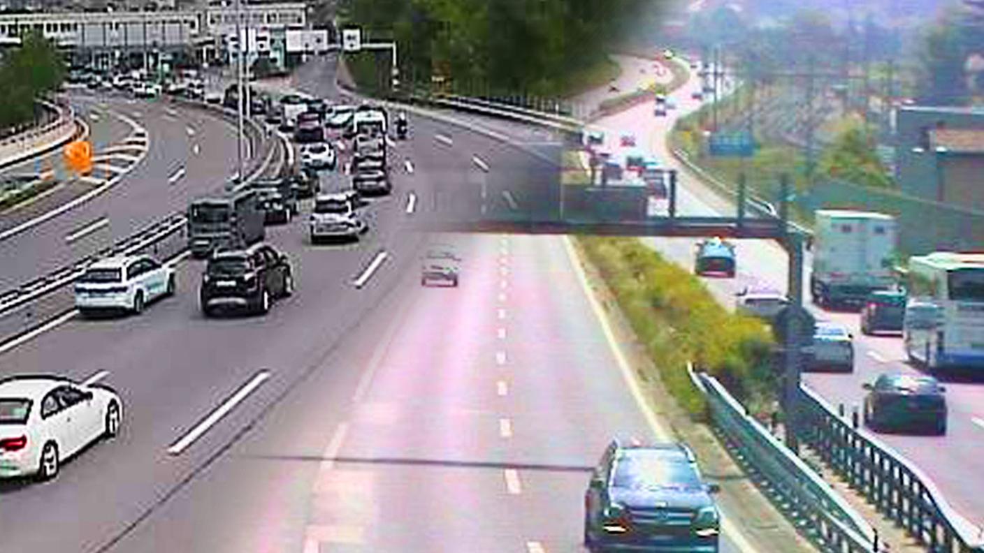 Chiasso Brogeda (A2, valico doganale) e Maroggia (A2, direzione sud) — Ore 13.00
