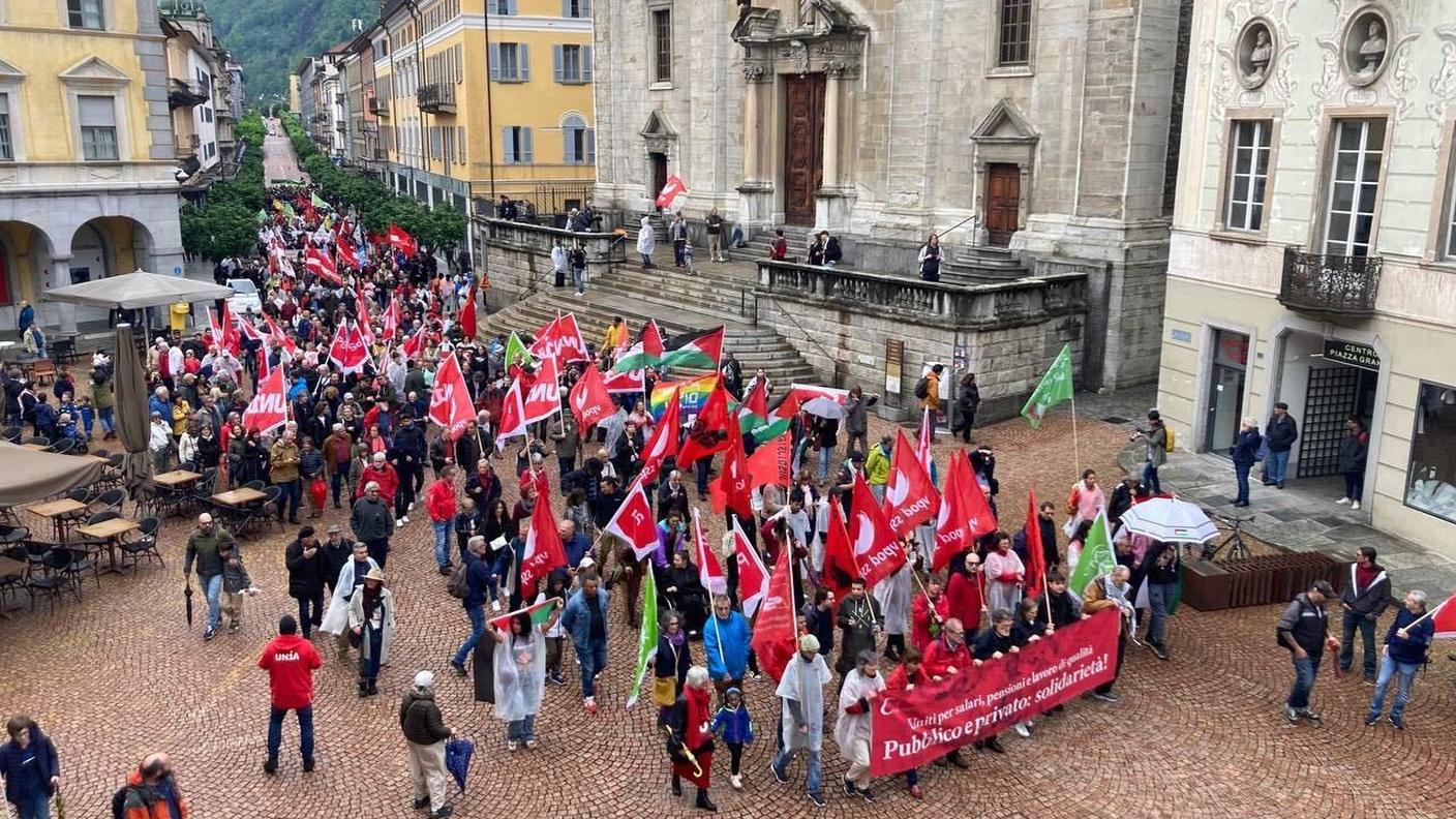 Il corteo del 1° maggio a Bellinzona