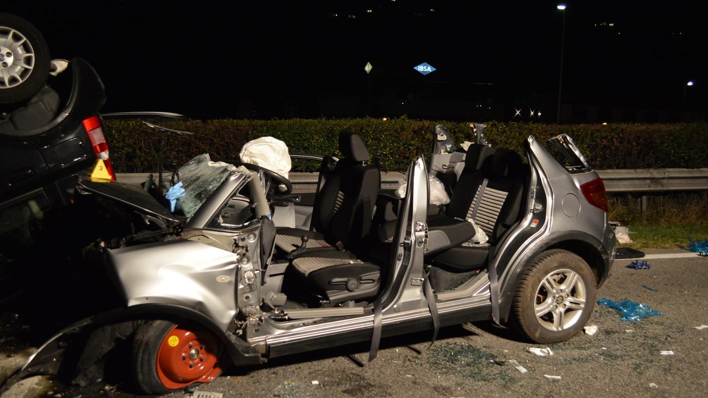 Una delle due vetture coinvolte nella collisione
