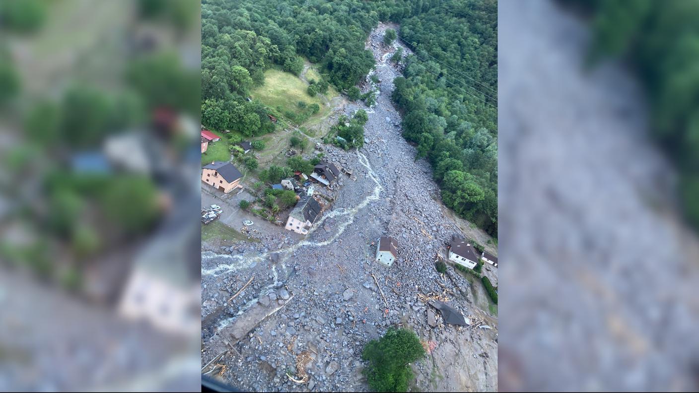 Le case travolte a Sorte (Lostallo)