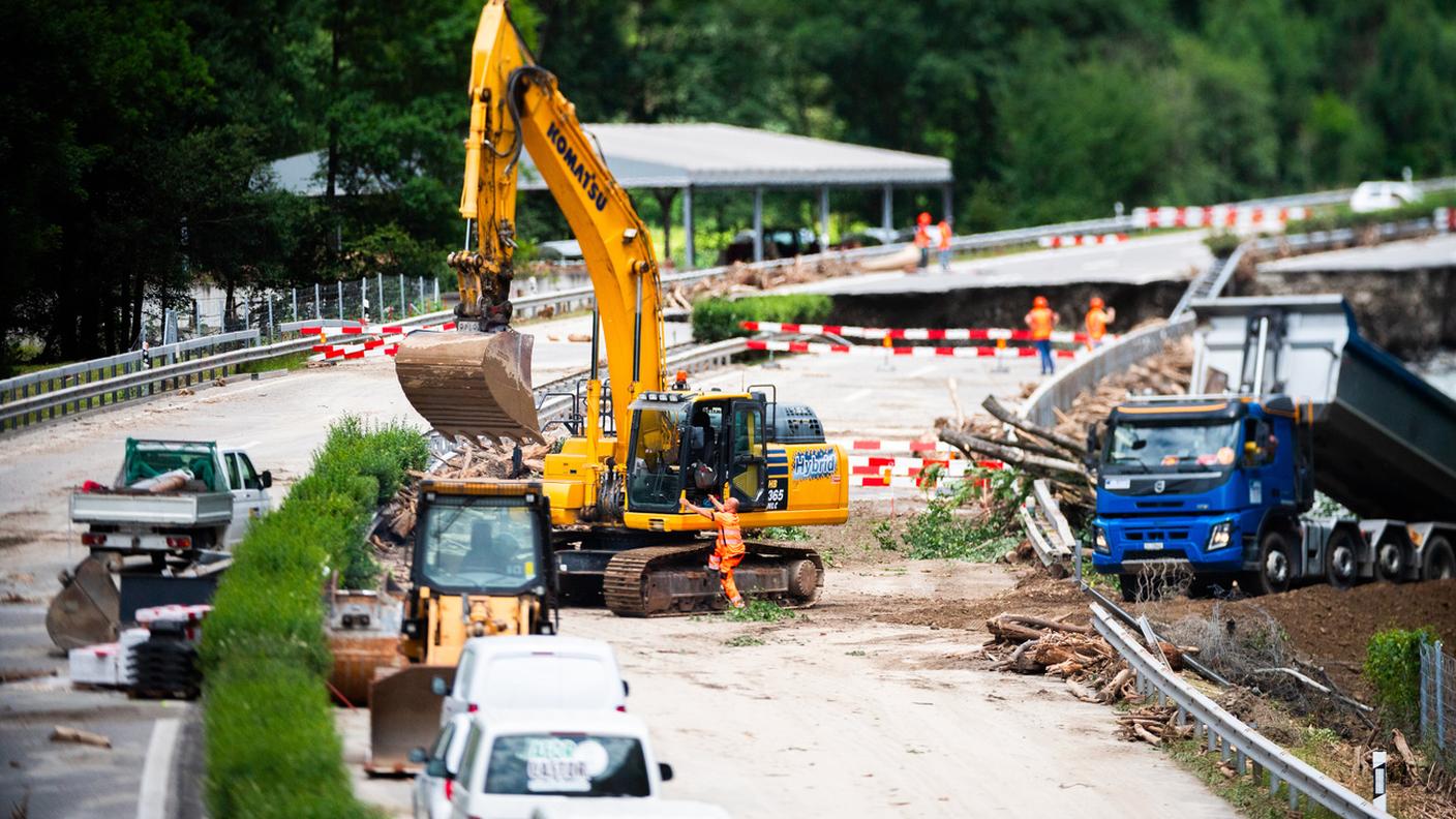 I lavori sull'A13 tra Lostallo e Soazza