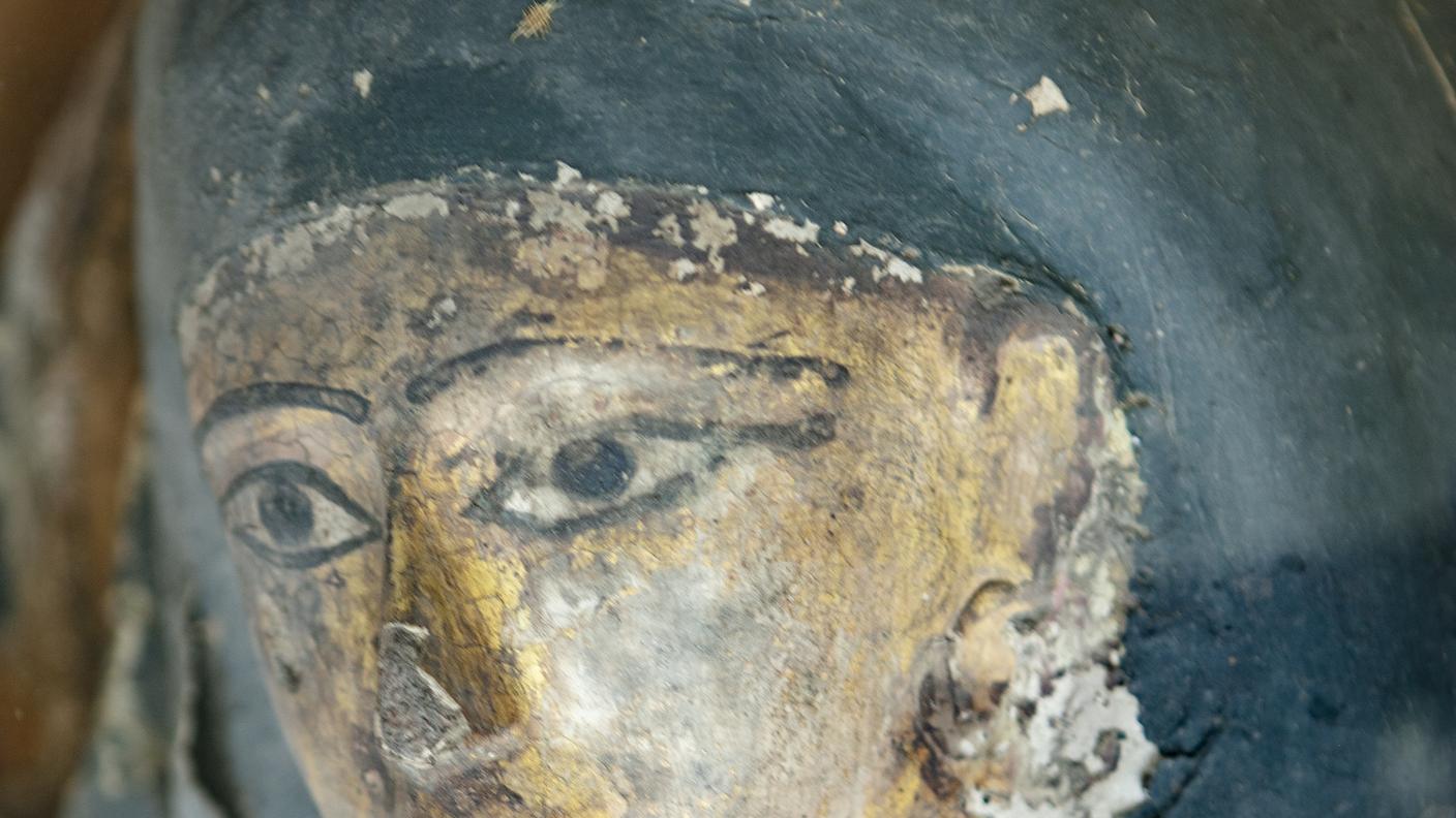 Un dettaglio del sarcofago che contiene la mummia portata a Brissago nel 1800 dal signor Zanotti