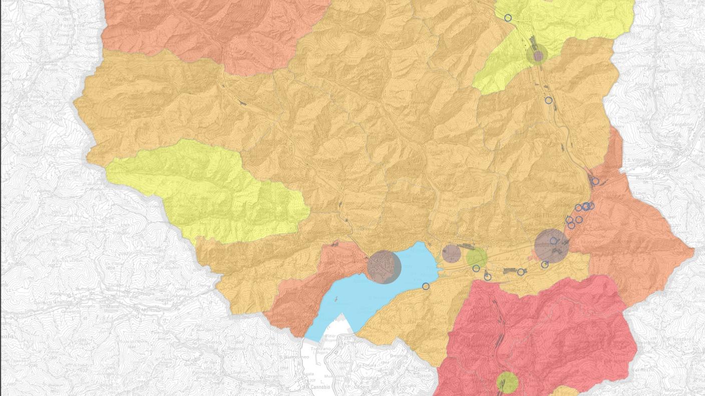 La mappa pubblicata dal Dipartimento del territorio