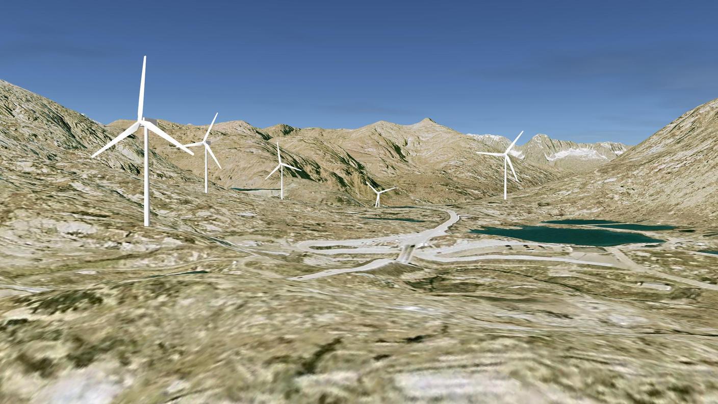 Il progetto di parco eolico sul passo del San Gottardo
