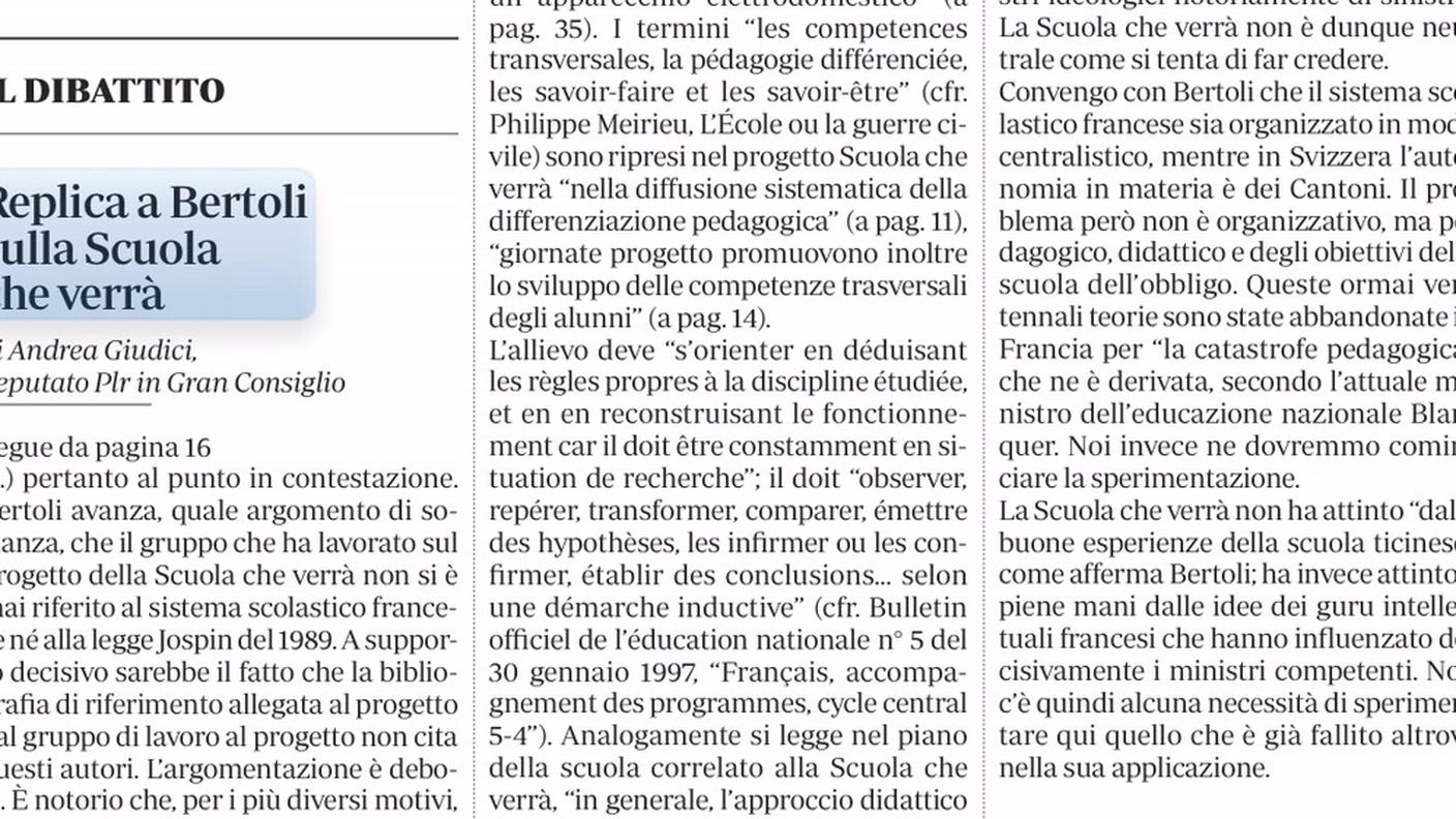 Le considerazioni di Andrea Giudici