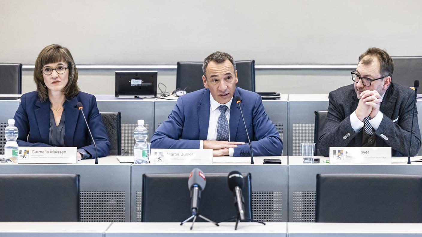Tre consiglieri di Stato all'incontro con la stampa