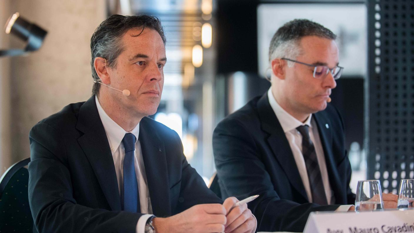 Mauro Cavadini, presidente della Federazione Banche Raiffeisen Ticino e Moesano e Luca Cimasoni, responsabile per la Svizzera italiana