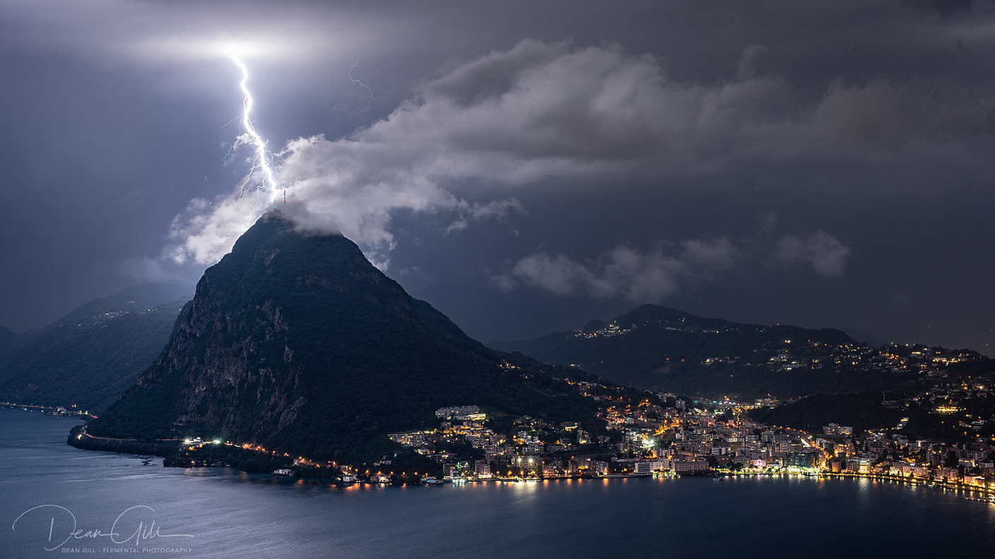 D'estate il clima insubrico comprende anche violenti temporali pomeridiani e serali, come qui a Lugano