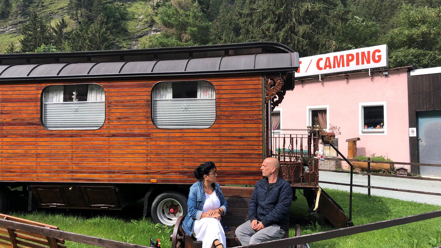 Eva Moser e Daniel Huber al camping Rania, a Zillis