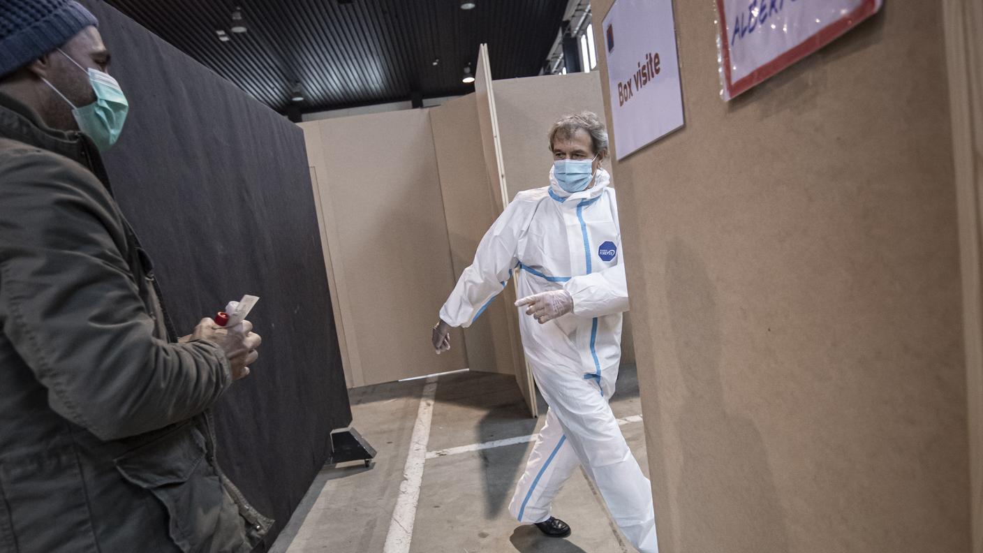 Un'immagine scattata nel 2020 in un checkpoint di Lugano