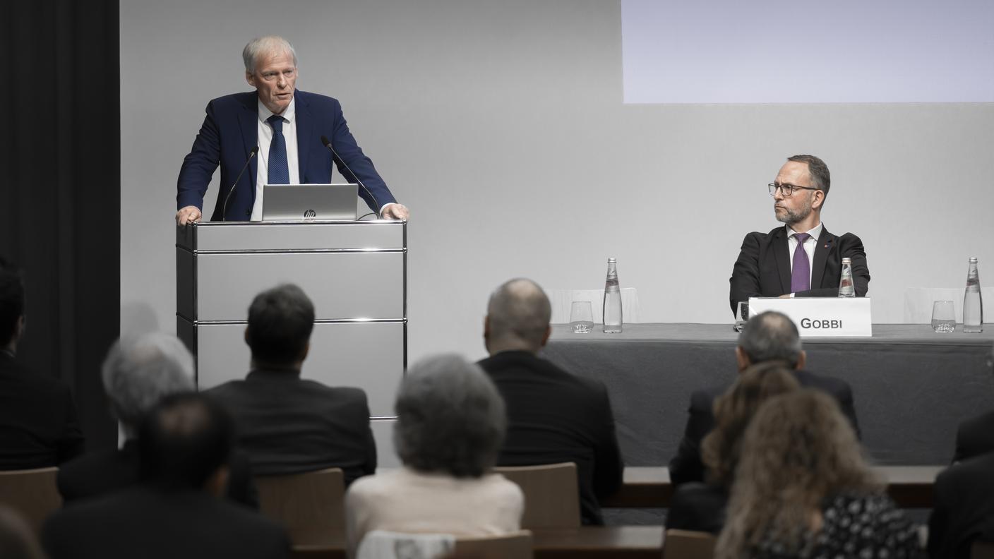 Claudio Zali e Norman Gobbi durante l'inaugurazione dell'anno giudiziario