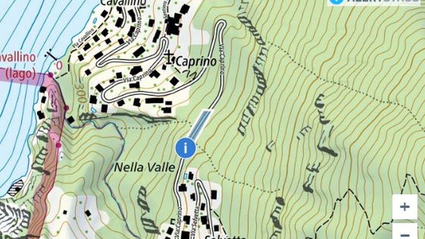 La strada bloccata tra Pugerna e Caprino