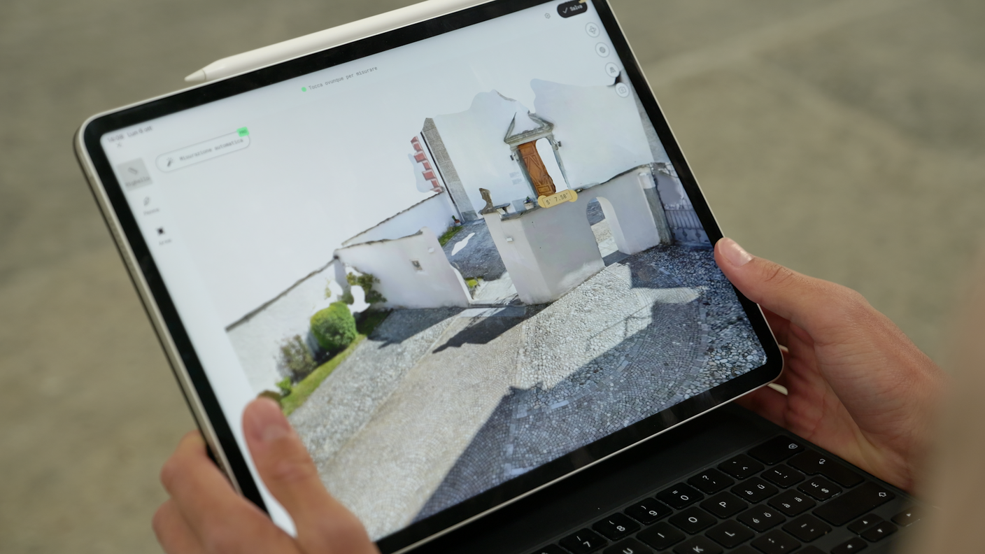 La misurazione digitale della chiesa evangelica di Poschiavo