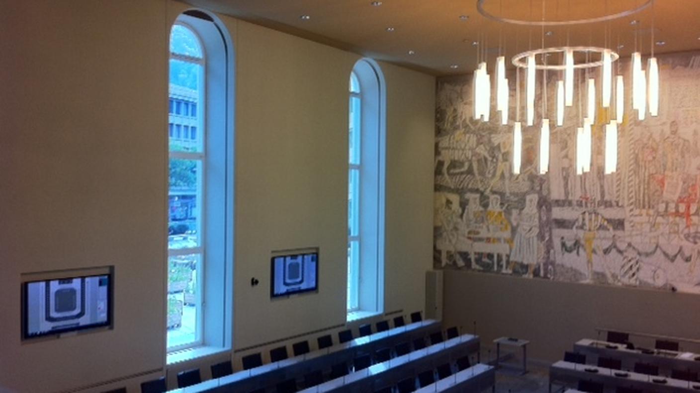 La sala del Gran Consiglio a Coira