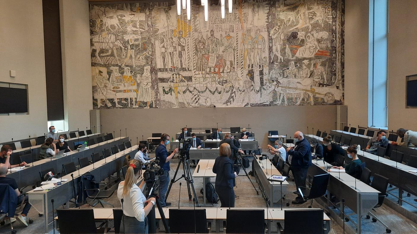 La presentazione delle conclusioni a Coira, nella sala del Gran Consiglio retico 