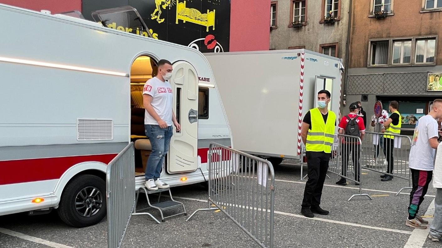 Il centro per i test mobile al Welschdörfli