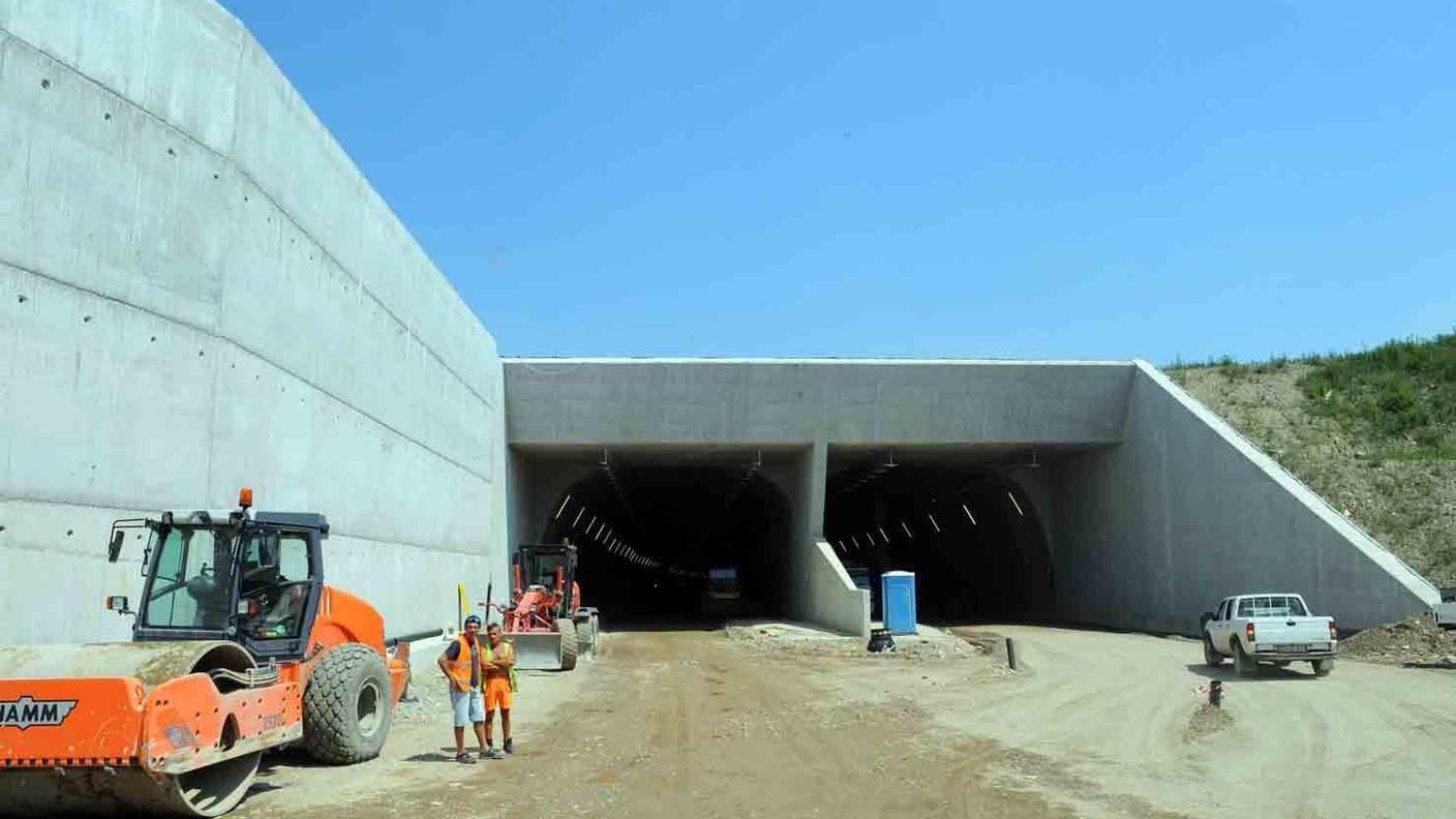 Il tratto di Pedemontana nei pressi del tunnel di Solbiate Arno, a Varese
