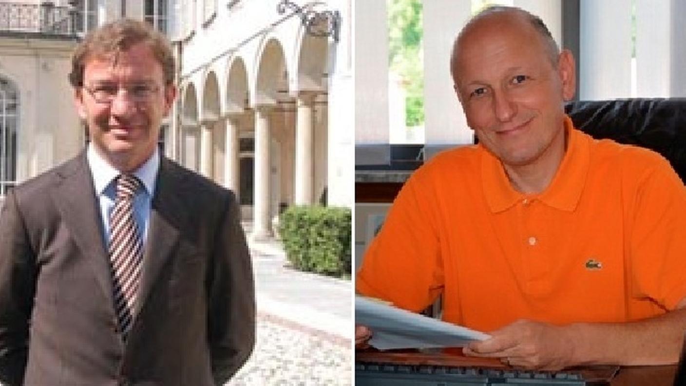 Il sindaco di Luino Andrea Pellicini  e quello di Maccagno Fabio Passera