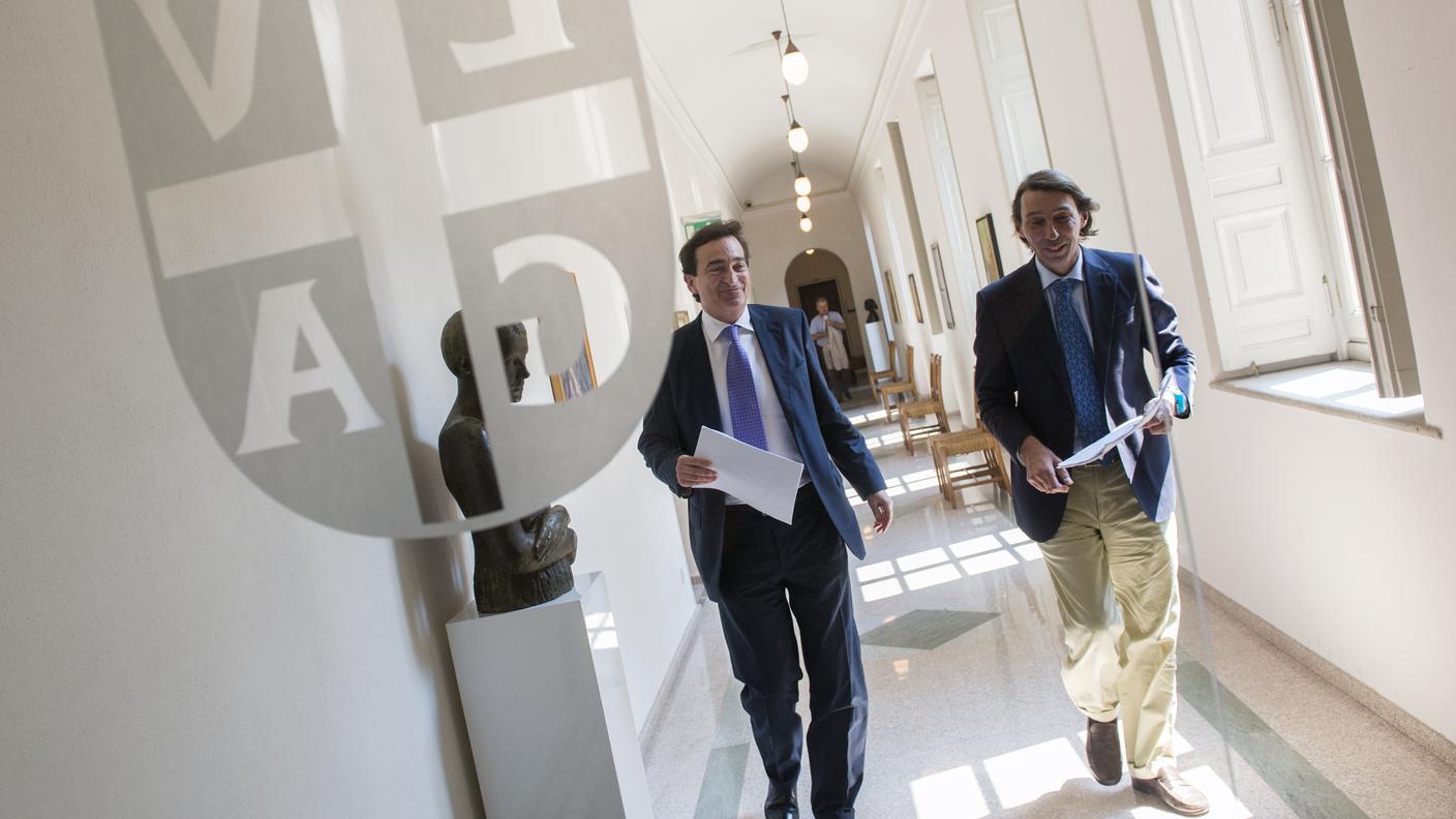 Il sindaco Marco Borradori con il capo dicastero finanze Michele Foletti