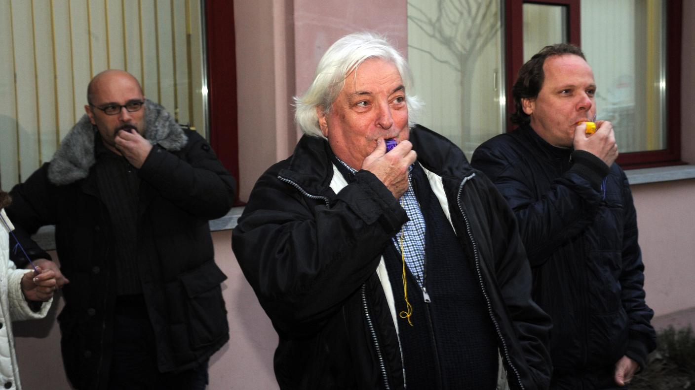 La protesta dei leghisti