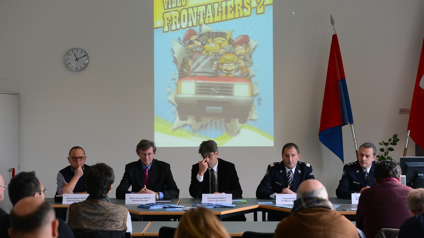 Un'immagine della conferenza stampa di lunedì a Paradiso