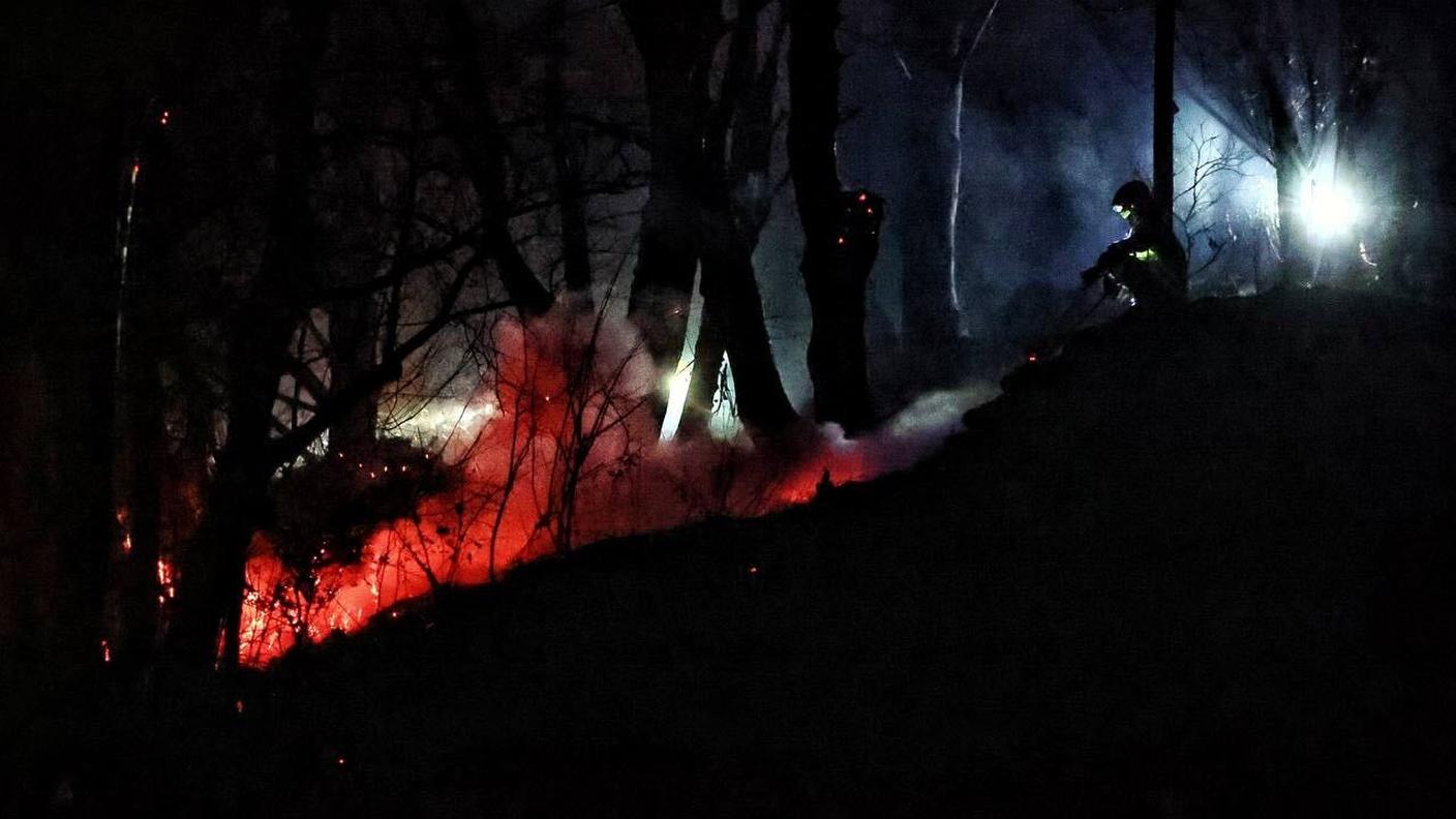 Operazioni di spegnimento in corso