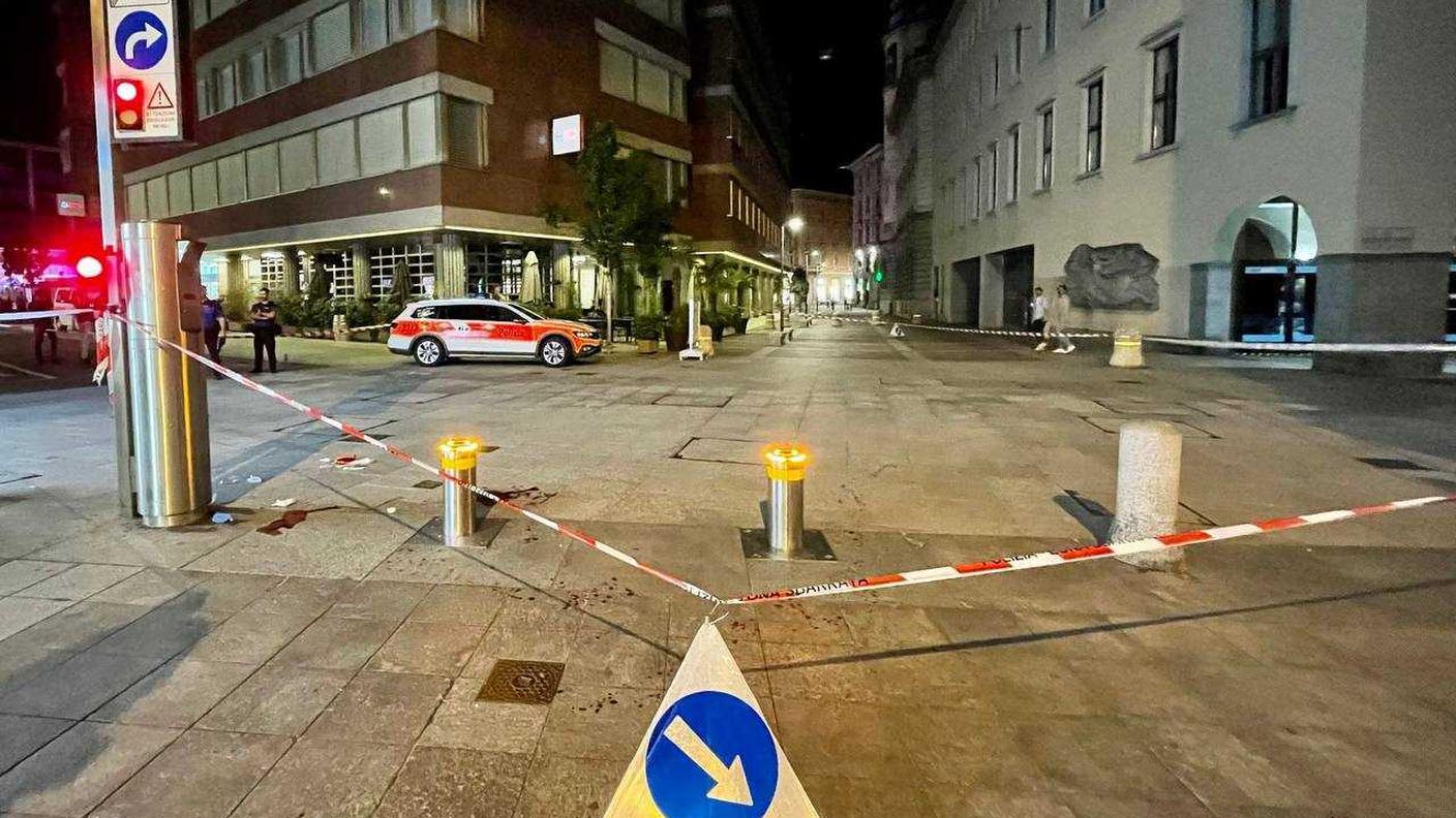 La zona isolata dalla polizia