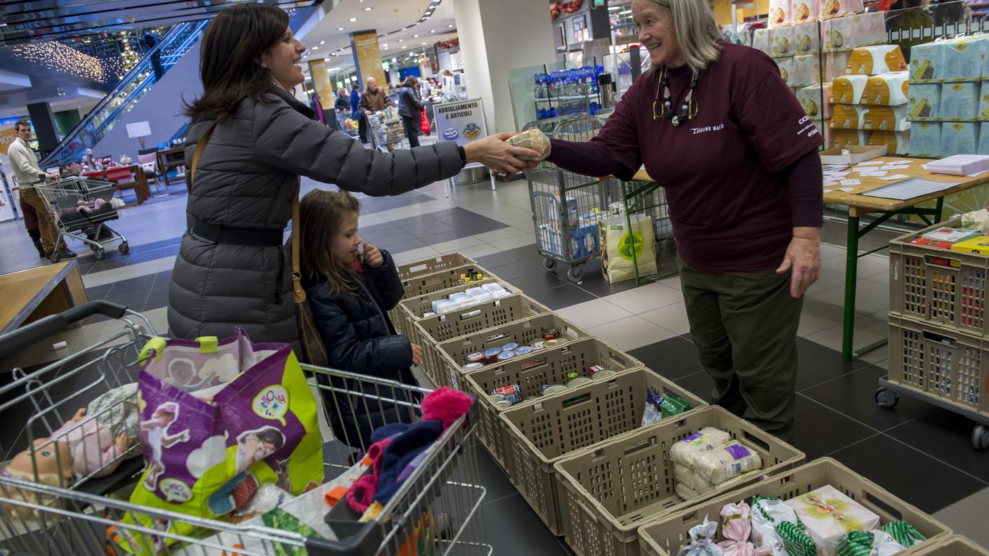 Una raccolta benefica dello scorso mese di dicembre