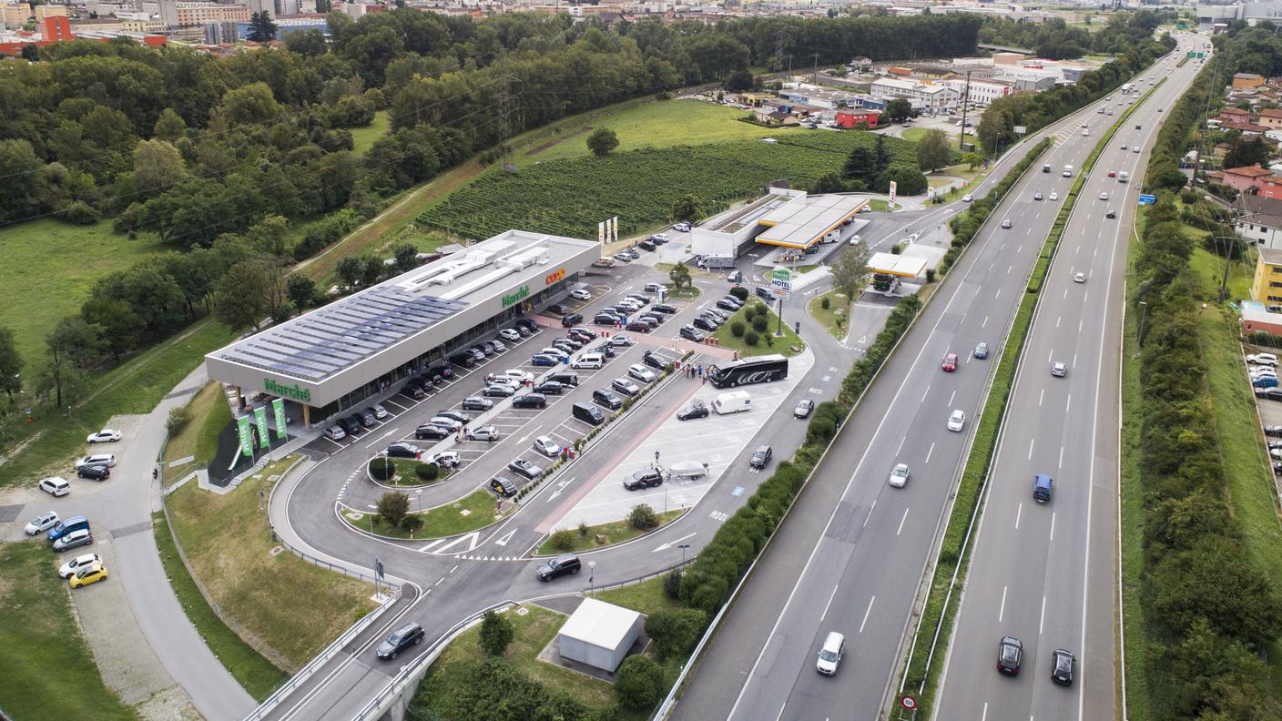 Bellinzona Sud, una delle aree di servizio in cui bisogna prestare attenzione a dove si gettano gli scarti alimentari