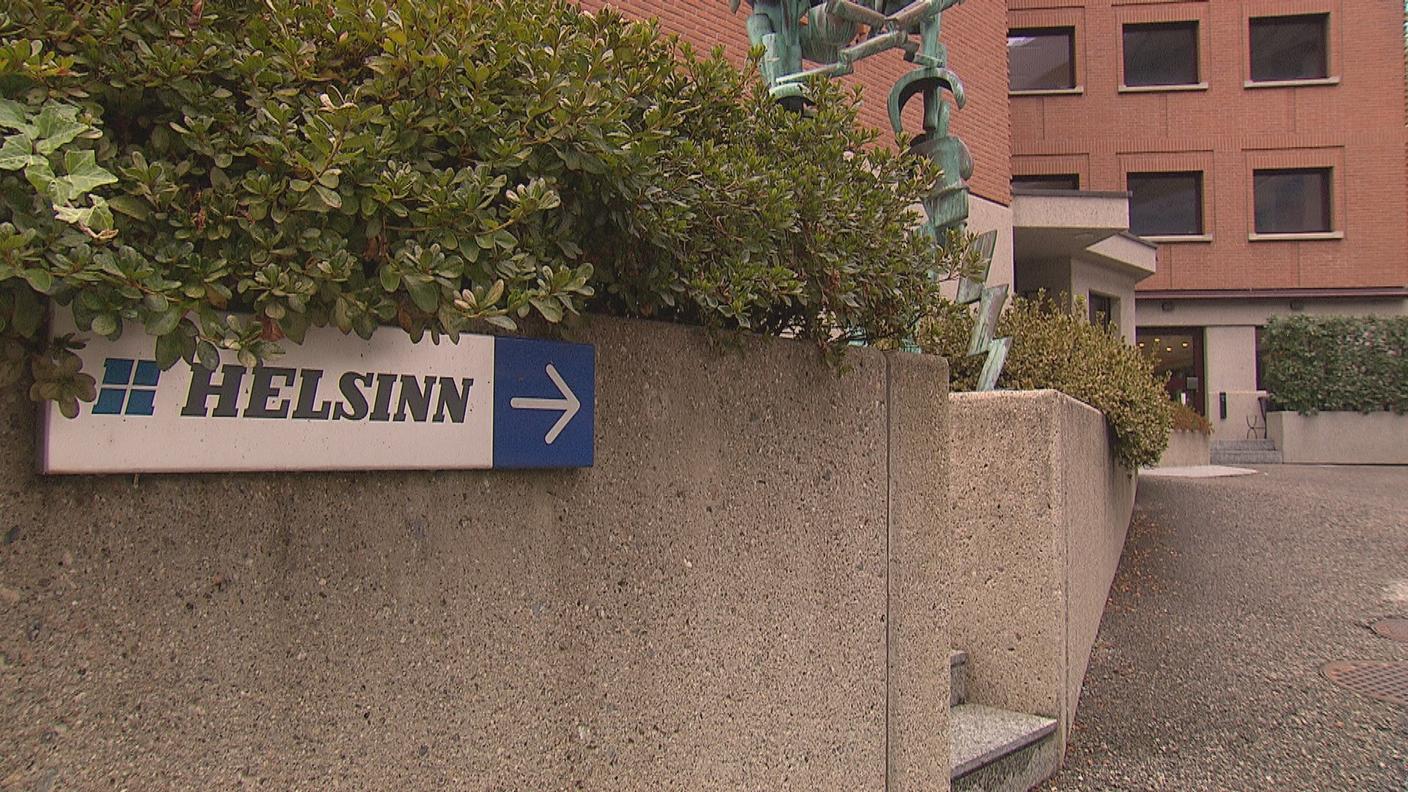L'entrata della sede della Helsinn a Lugano-Pazzallo