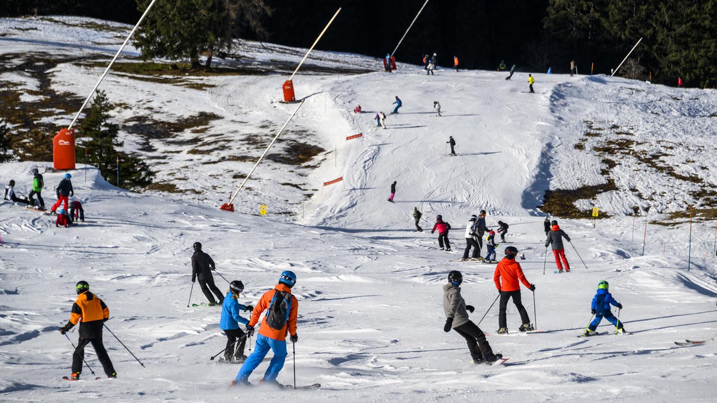 La neve si fa ancora desiderarare, qui Gryon nelle Alpi vodesi