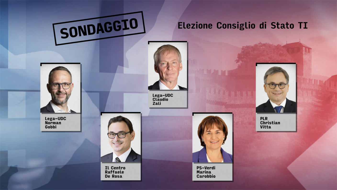 Non si prospettano problemi per gli uscenti Norman Gobbi, Claudio Zali, Christian Vitta, Raffaele De Rosa e la new entry in Governo Marina Carobbio