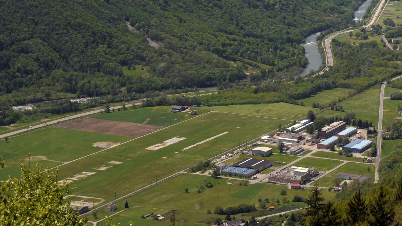 L'area dell'aerodromo di San Vittore e la zona industriale bassomesolcinese