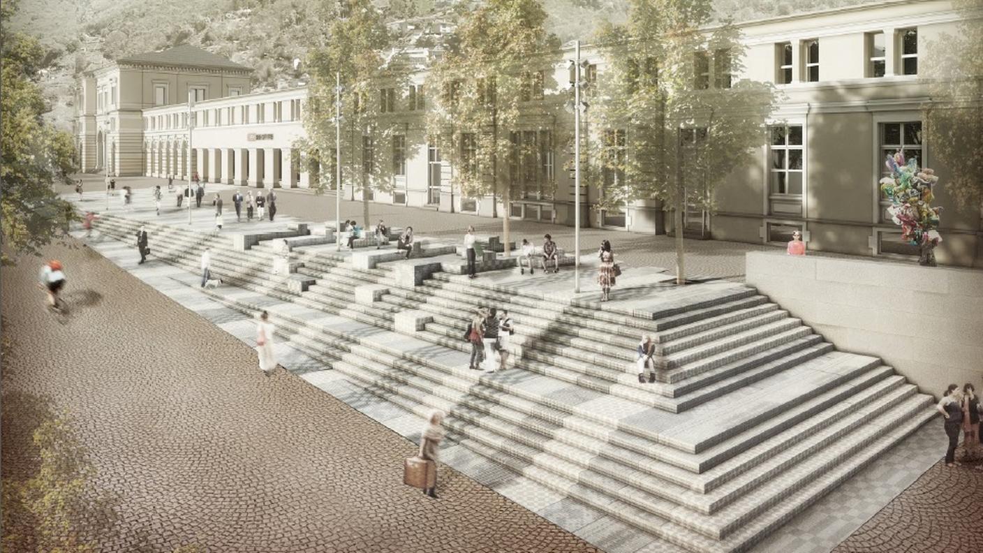 L'aspetto della stazione di Bellinzona come sarà nel 2019