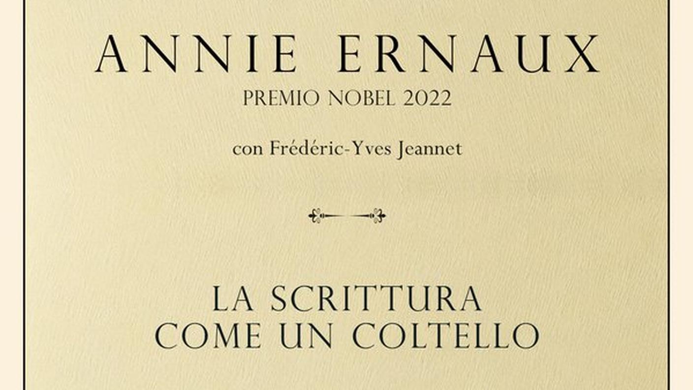 "La scrittura come un coltello" di Annie Ernaux, L'orma editore (dettaglio di copertina)