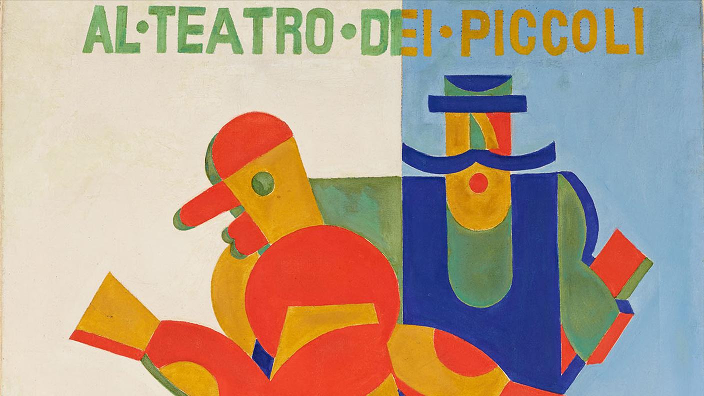 Cartellone per I Balli Plastici, 1918
Olio su tela, 98 x 69 cm
dimensioni con cornice 111 x 82 x 7 cm
MD 0180-b
Mart, Museo di arte moderna e
contemporanea di Trento e Rovereto
Fondo Depero