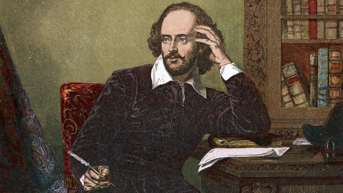 Ritratto di Shakespeare mentre scrive