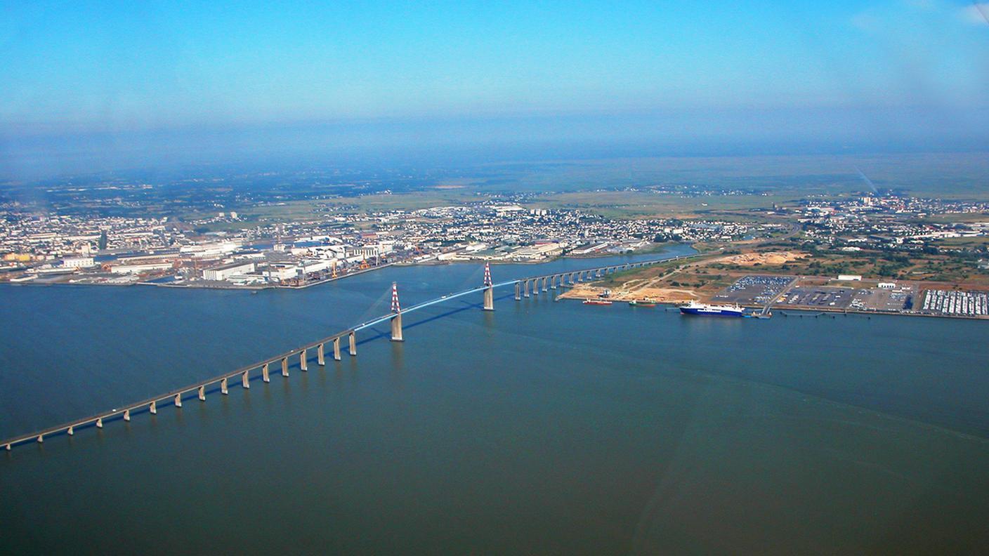 Veduta del ponte sospeso di Saint-Nazaire 