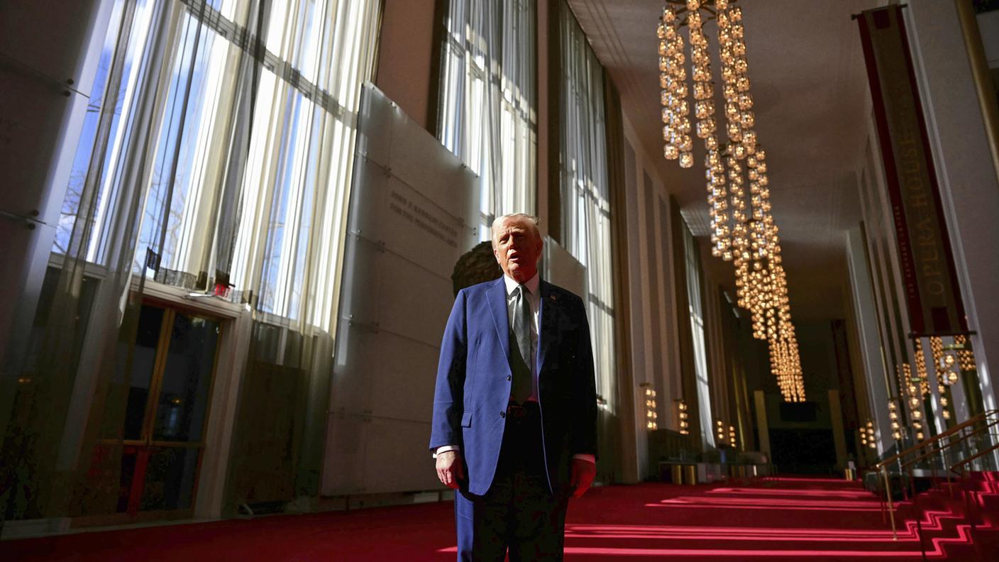 Il Presidente americano Donald Trump in visita al Kennedy Center di Washington, 17 marzo 2025