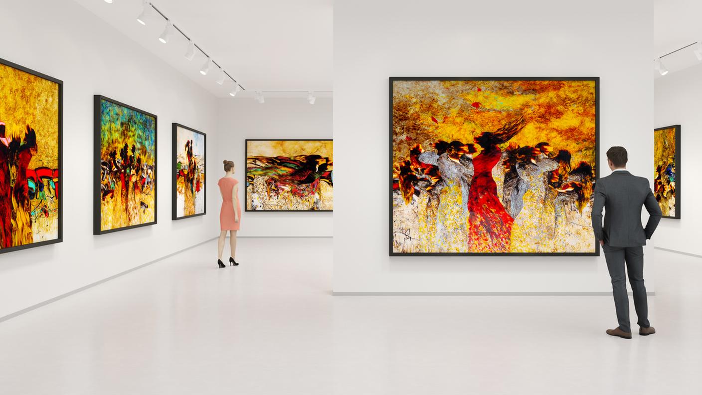museo, esposizione, quadri